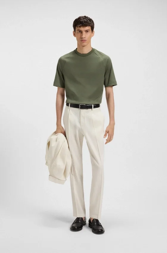 T-Shirt in Regular-Fit aus merzerisiertem Stretchstoff T-Shirt in Regular-Fit aus merzerisiertem Stretchstoff
