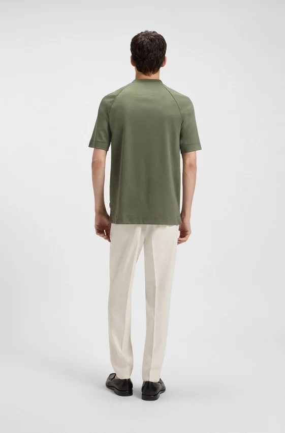 T-Shirt in Regular-Fit aus merzerisiertem Stretchstoff T-Shirt in Regular-Fit aus merzerisiertem Stretchstoff