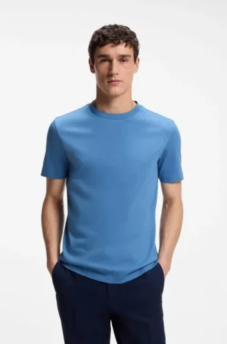T-Shirt in Regular-Fit aus merzerisierter Baumwolle