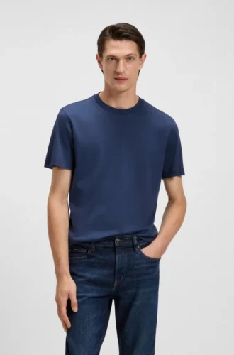 T-Shirt in Regular-Fit aus merzerisierter Baumwolle