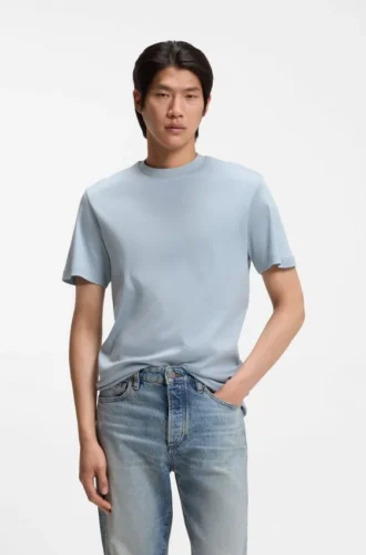 T-Shirt in Regular-Fit aus merzerisierter Baumwolle
