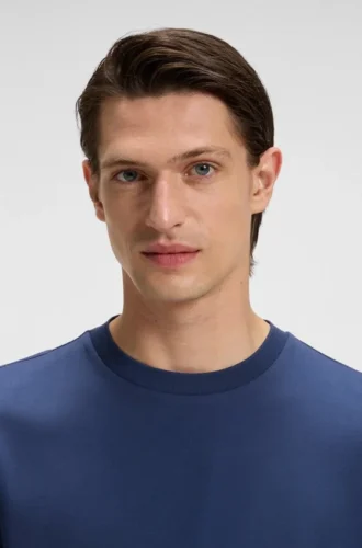 T-Shirt in Regular-Fit aus merzerisierter Baumwolle