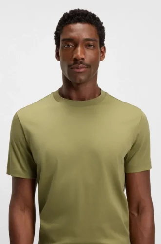 T-Shirt in Regular-Fit aus merzerisierter Baumwolle