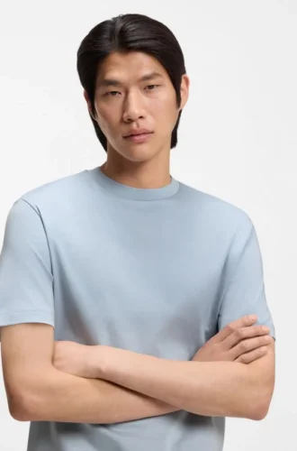 T-Shirt in Regular-Fit aus merzerisierter Baumwolle
