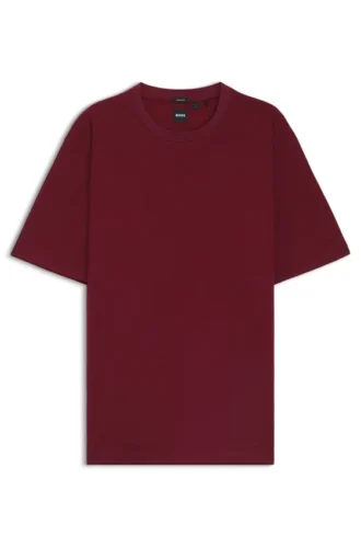 T-Shirt in Regular-Fit aus merzerisierter Baumwolle mit Mikro-Muster