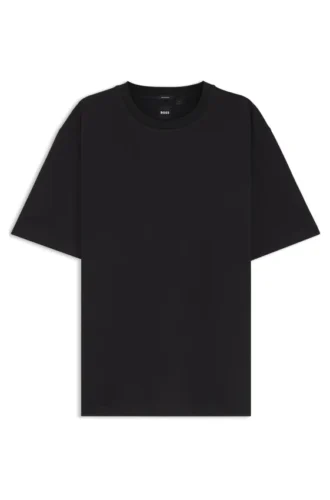 T-Shirt in Regular-Fit aus merzerisierter Baumwolle mit Mikro-Muster