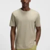 T-Shirt in Regular-Fit aus merzerisierter Baumwolle und Seide