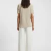 T-Shirt in Regular-Fit mit Vorderseite aus Stretch-Seide