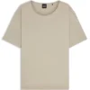 T-Shirt in Regular-Fit mit Vorderseite aus Stretch-Seide