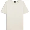 T-Shirt in Regular-Fit mit Vorderseite aus Stretch-Seide
