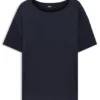 T-Shirt in Regular-Fit mit Vorderseite aus Stretch-Seide
