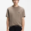 T-Shirt in Relaxed-Fit aus Interlock-Baumwolle mit Stickerei an den Schultern T-Shirt in Relaxed-Fit aus Interlock-Baumwolle mit Stickerei an den Schultern