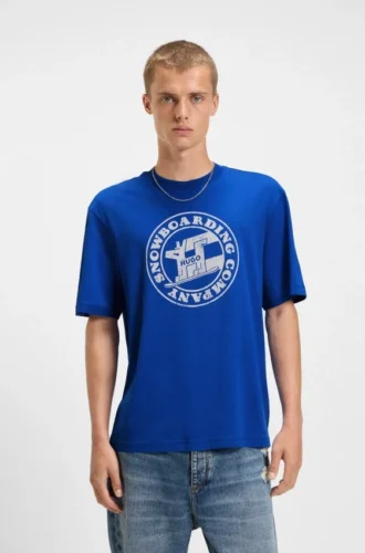 T-Shirt mit Aufdruck aus Baumwollfrottee