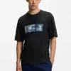 T-Shirt mit Aufdruck aus Baumwollfrottee