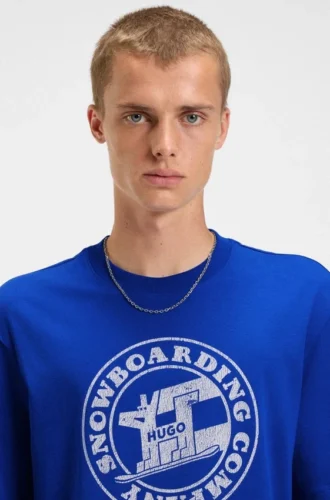 T-Shirt mit Aufdruck aus Baumwollfrottee