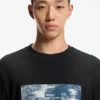 T-Shirt mit Aufdruck aus Baumwollfrottee