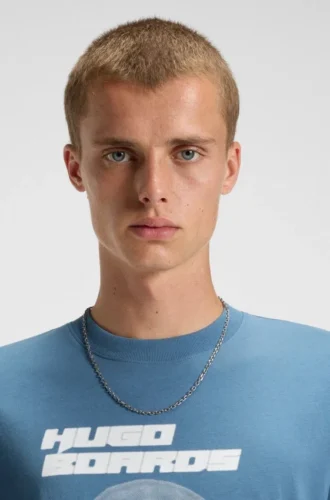 T-Shirt mit Aufdruck aus Baumwollfrottee