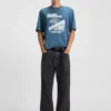 T-Shirt mit Aufdruck aus Baumwollfrottee