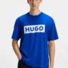 T-Shirt mit blauem Logo aus Baumwolljersey