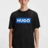 T-Shirt mit blauem Logo aus Baumwolljersey