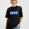 T-Shirt mit blauem Logo aus Baumwolljersey