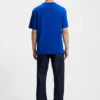 T-Shirt mit blauem Logo aus Baumwolljersey