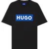 T-Shirt mit blauem Logo aus Baumwolljersey