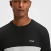 T-Shirt mit Blockstreifen aus Baumwollpiqué T-Shirt mit Blockstreifen aus Baumwollpiqué