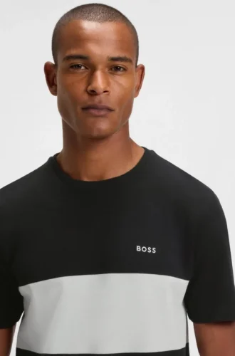 T-Shirt mit Blockstreifen aus Baumwollpiqué