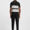 T-Shirt mit Blockstreifen aus Baumwollpiqué T-Shirt mit Blockstreifen aus Baumwollpiqué