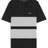 T-Shirt mit Blockstreifen aus Baumwollpiqué T-Shirt mit Blockstreifen aus Baumwollpiqué