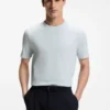 T-Shirt mit Bubble-Jacquard-Struktur aus einer Baumwollmischung T-Shirt mit Bubble-Jacquard-Struktur aus einer Baumwollmischung