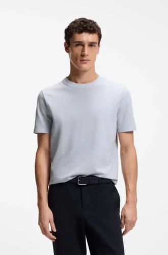 T-Shirt mit Bubble-Jacquard-Struktur aus einer Baumwollmischung