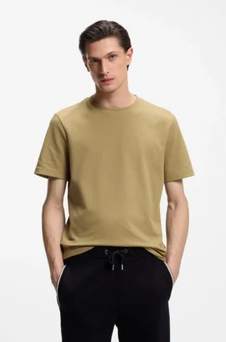 T-Shirt mit Bubble-Jacquard-Struktur aus einer Baumwollmischung