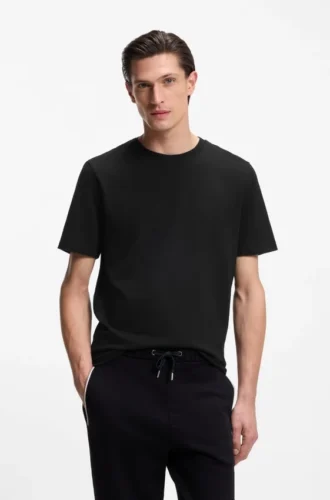 T-Shirt mit Bubble-Jacquard-Struktur aus einer Baumwollmischung