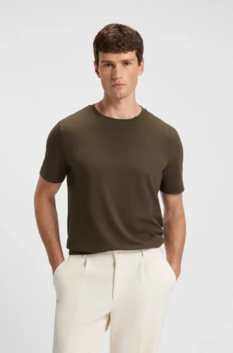 T-Shirt mit Bubble-Jacquard-Struktur aus einer Baumwollmischung