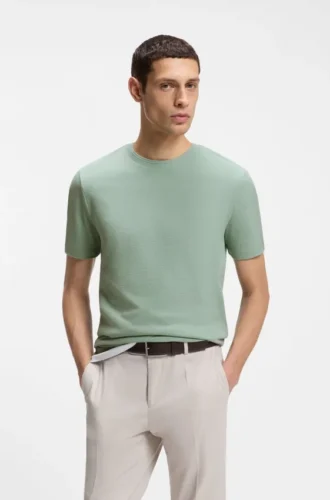T-Shirt mit Bubble-Jacquard-Struktur aus einer Baumwollmischung