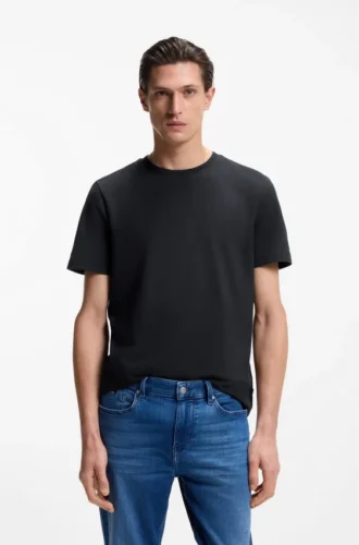 T-Shirt mit Bubble-Jacquard-Struktur aus einer Baumwollmischung