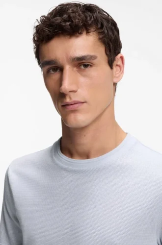 T-Shirt mit Bubble-Jacquard-Struktur aus einer Baumwollmischung