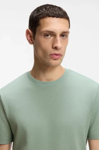 T-Shirt mit Bubble-Jacquard-Struktur aus einer Baumwollmischung