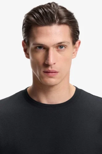 T-Shirt mit Bubble-Jacquard-Struktur aus einer Baumwollmischung