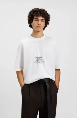 T-Shirt mit College-Motiven aus Baumwolljersey