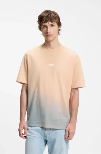 T-Shirt mit Dip-Dye-Logo aus Baumwolljersey