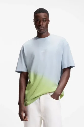 T-Shirt mit Dip-Dye-Logo aus Baumwolljersey