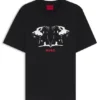 T-Shirt mit Dobermann-Print aus Baumwolljersey