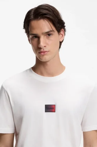 T-Shirt mit Farbverlauf-Logo aus Baumwolljersey