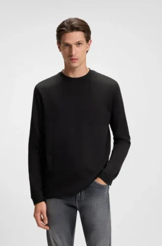 T-Shirt mit feinem Muster aus merzerisierter Baumwolle