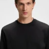 T-Shirt mit feinem Muster aus merzerisierter Baumwolle