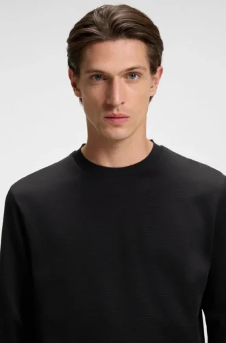 T-Shirt mit feinem Muster aus merzerisierter Baumwolle