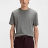 T-Shirt mit Fischgrätmuster aus Baumwolle